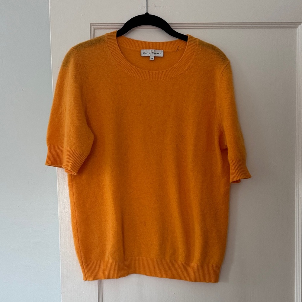Golden Yellow Short Sleeve Cashmere Sweater